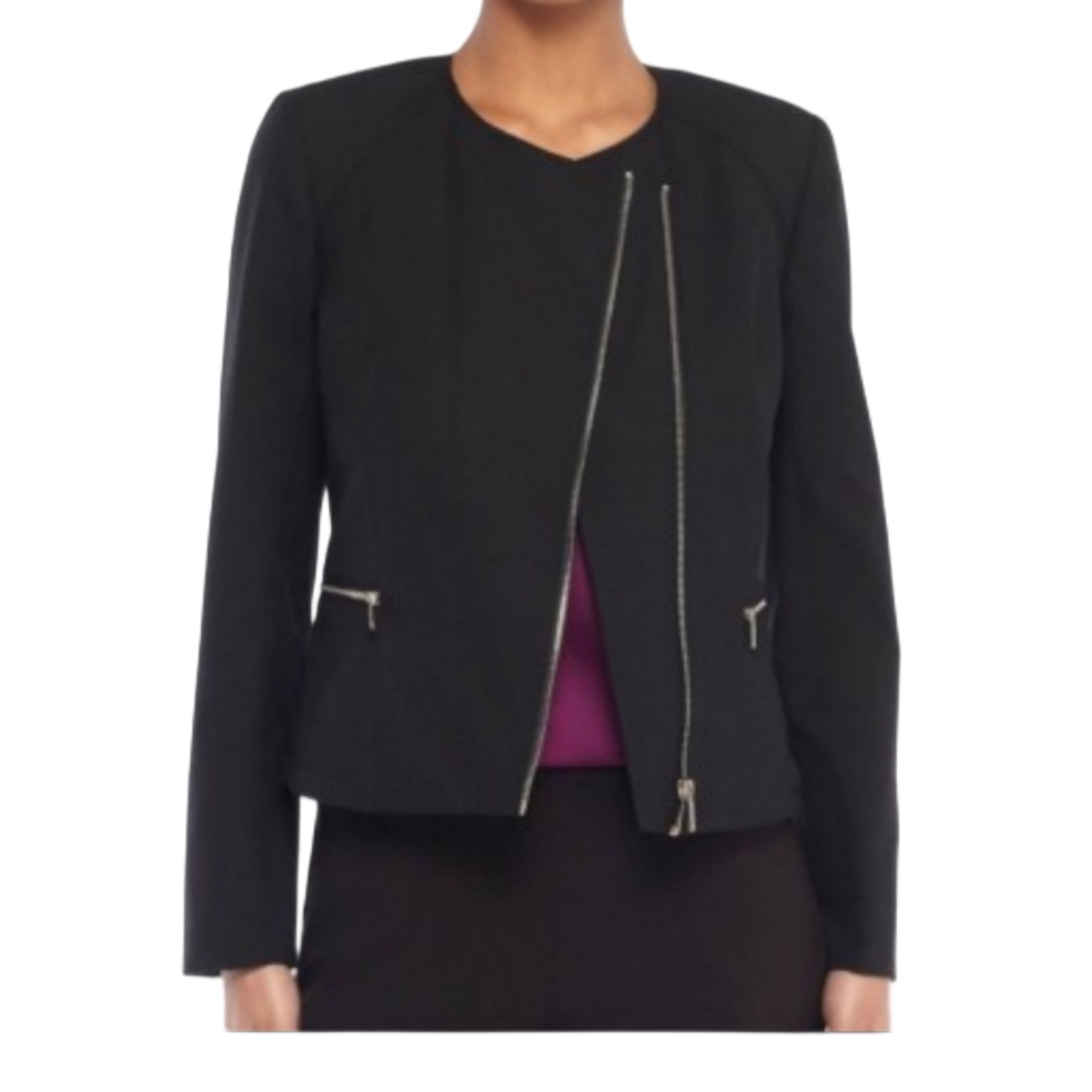 Armani Exchange Solid BLack  crop zip up jacket size small